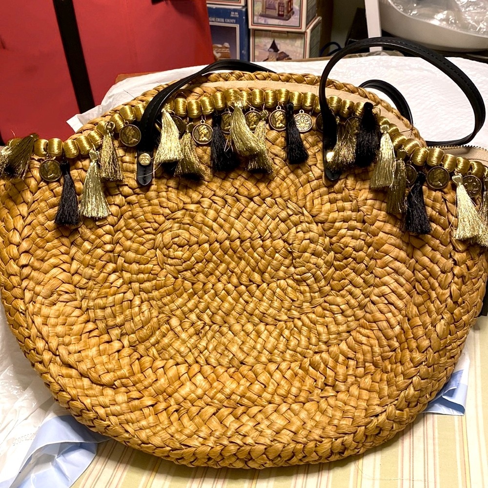 SAM EDELMAN straw tote. 16” wide x 12” high